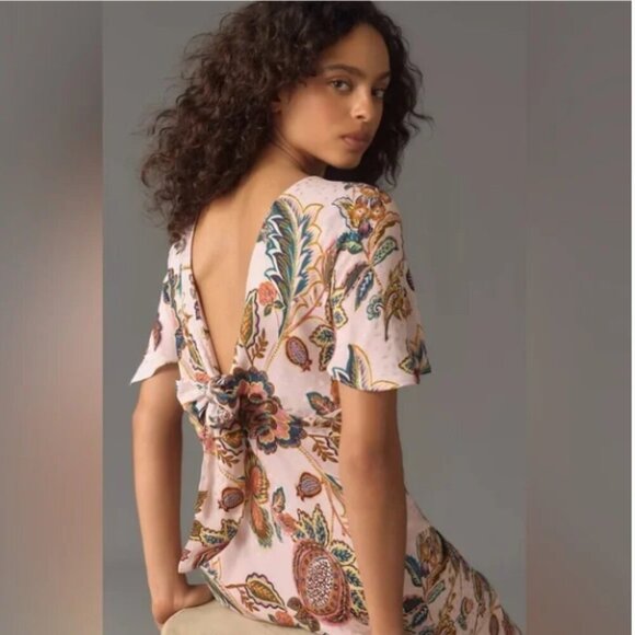 NWT Kachel x Anthropologie Flutter-Sleeve Floral Slip Dress Size 6 fairy girly - Picture 3 of 11